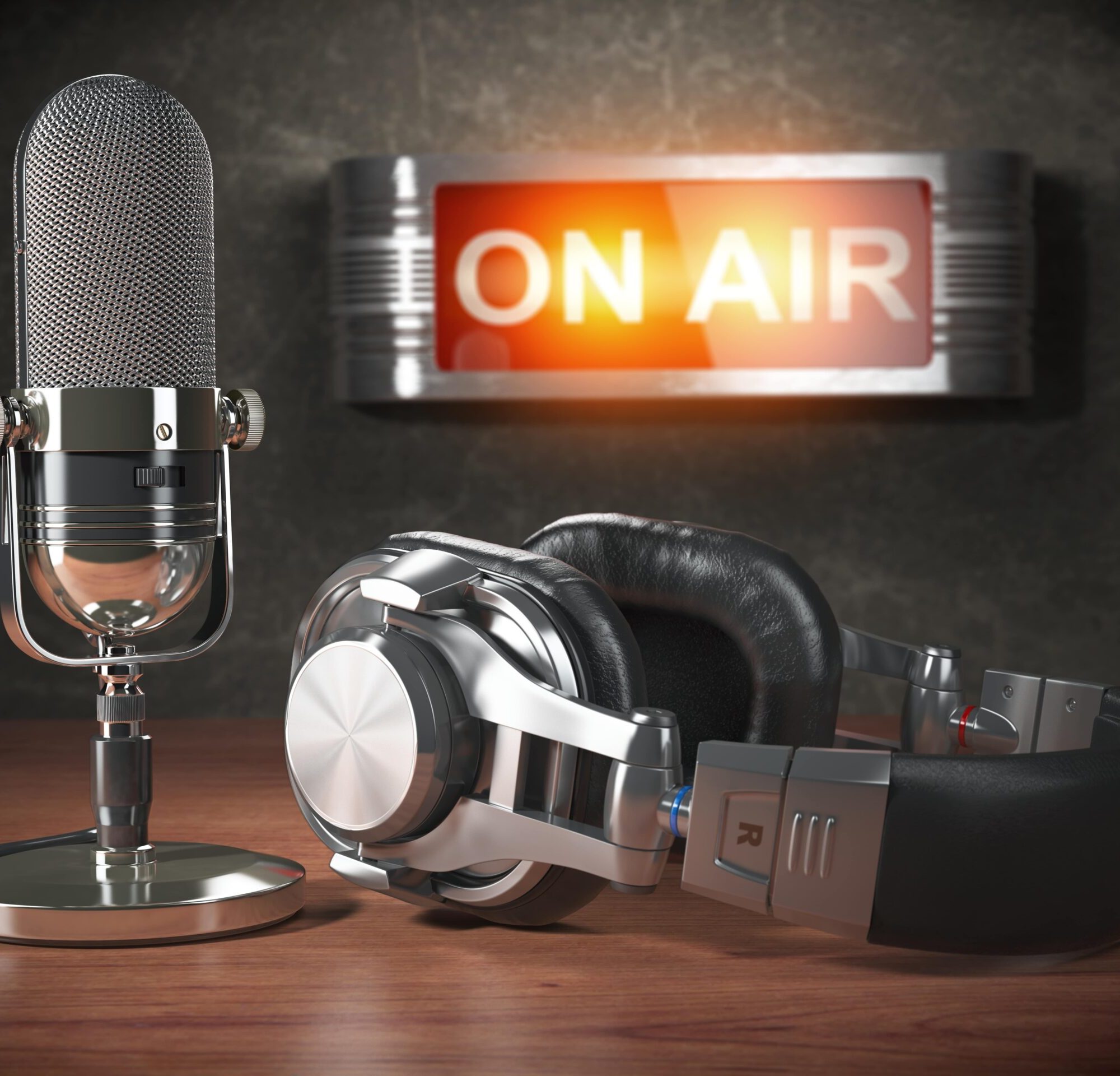 vintage-microphone-and-headphones-with-signboard-o-P4B4UX5-min vintage-microphone-and-headphones-with-signboard-o-P4B4UX5-min